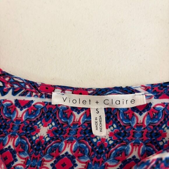 Violet + Claire Tank Top Women's Small V-Neck Sleeveless Printed Colorful Shirt - Picture 6 of 8